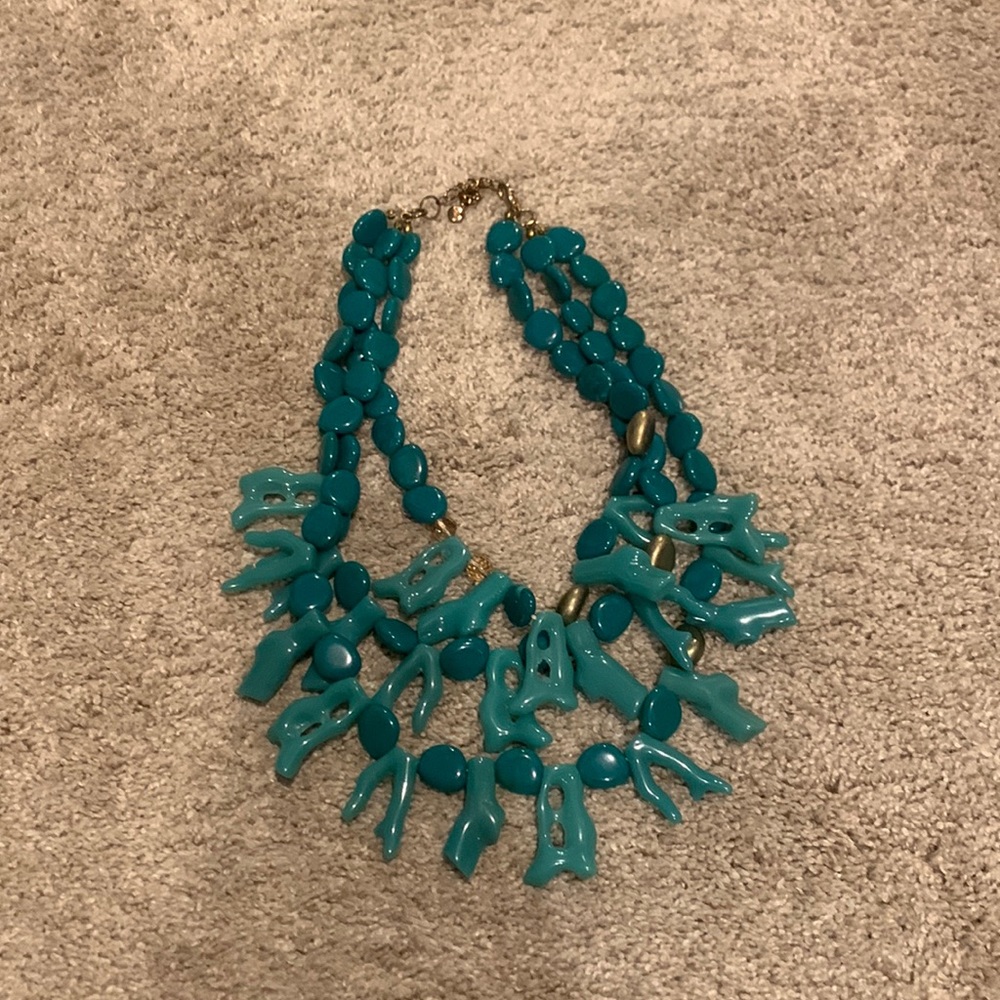 Teal Seashore Inspired Statement Necklace